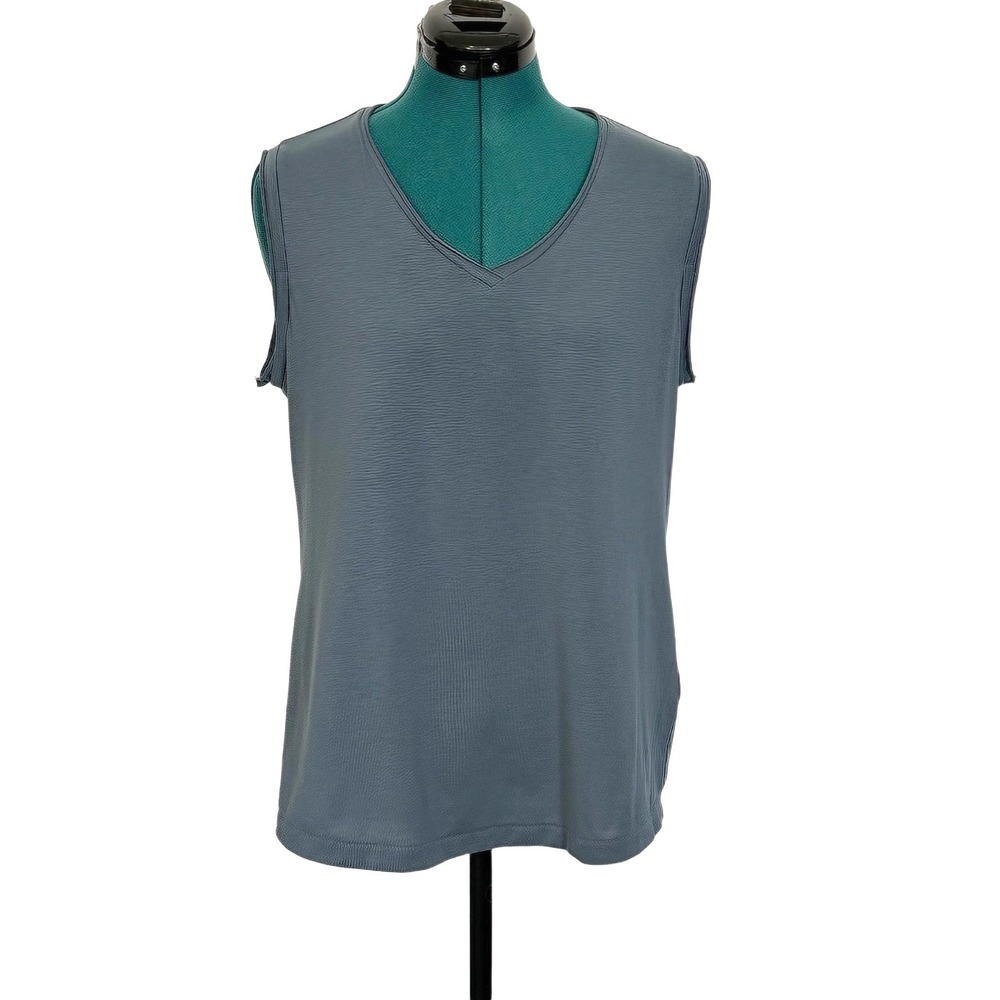 Kuhl Juniper Tank Top Sleeveless V-Neck Medium Slate Blue 8454 Hiking Active